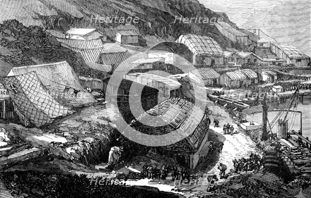 Store sheds and condensing tanks, 1871. Creator: Unknown.