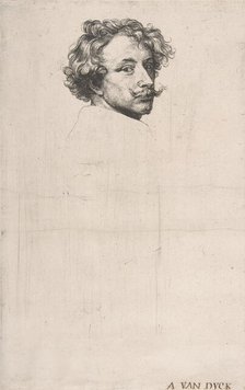 Self-Portrait, from "The Iconography", ca. 1640. Creator: Anthony van Dyck.