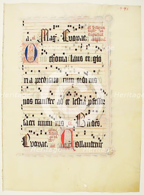 Manuscript Leaf, from an Antiphonary, German, second quarter 15th century. Creator: Unknown.