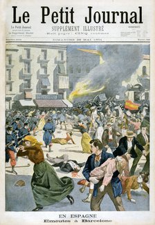 In Spain, Riots break out in Barcelona, 1901. Artist: Unknown