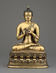 Vairochana Buddha Seated Giving the First Sermon (Dharmachakramudra), late 17th/early 18th century. Creator: Unknown.