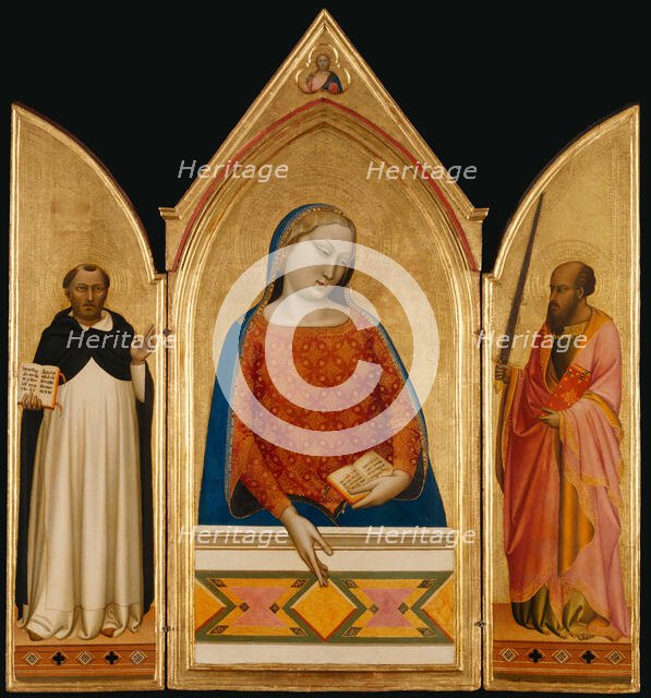 The Virgin Mary with Saints Thomas Aquinas and Paul, about 1335. Creator: Bernardo Daddi.