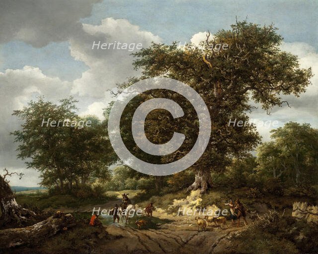 The Great Oak, 1652. Creators: Jacob van Ruisdael, Nicolaes Berchem.