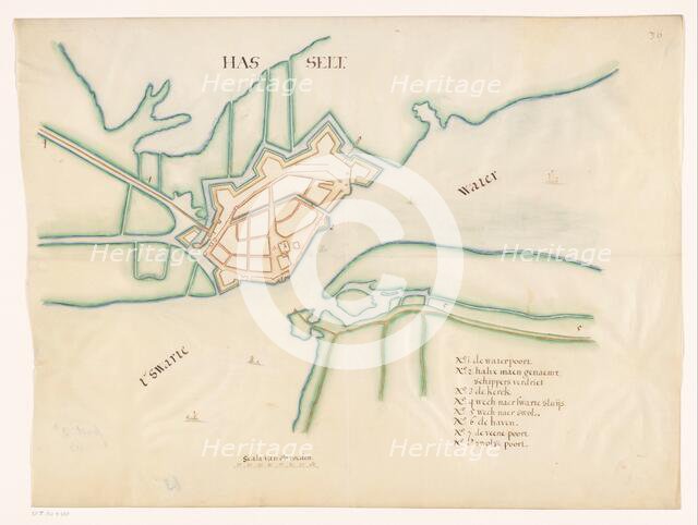 Map of Hasselt fortress, c.1650-c.1799.  Creator: Anon.