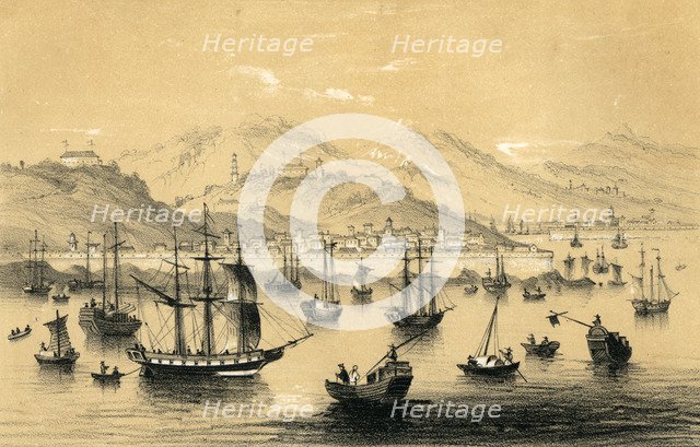 'Amoy, one of the five ports opened by the late treaty to British commerce', 1847.Artist: JW Giles