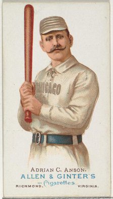 Adrian "Cap" Anson, Baseball Player, from World's Champions, Series 1 (N28) for Allen & Gi..., 1887. Creator: Allen & Ginter.