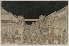 Night Scene, Street of Theatres, late 1700s-early 18002. Creator: Unknown.