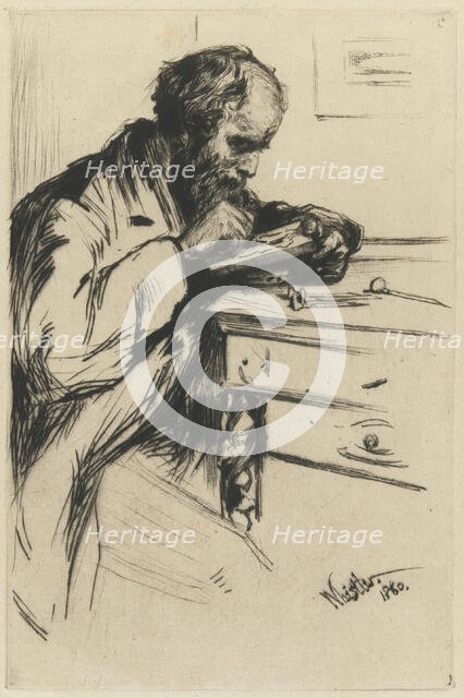 Riault (The Wood Engraver), 1860. Creator: James Abbott McNeill Whistler.