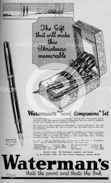 'Waterman's Good Companions Set', 1934, (1934). Artist: Unknown.