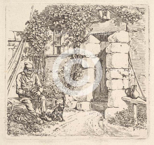 The Old Man and his Pomeranian Dog, 1817. Creator: Johann Christian Erhard.