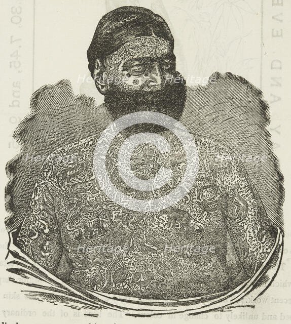 Captain Georges Costententus, The Tattooed Man at the Royal Aquarium, 1881. Creator: Unknown.