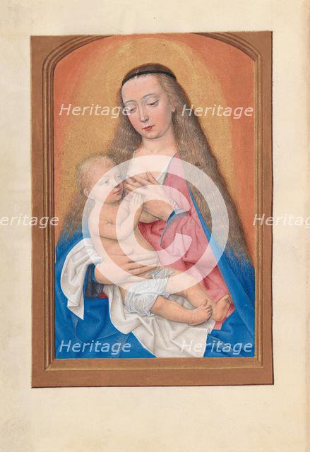 Hours of Queen Isabella the Catholic, Queen of Spain: Fol. 257v, Madonna and Child, c. 1500. Creator: Master of the First Prayerbook of Maximillian (Flemish, c. 1444-1519); Associates, and.