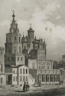 Assumption Church in Pokrovka Street, Moscow, Russia, 1839. Creator: Augustin François Lemaitre.