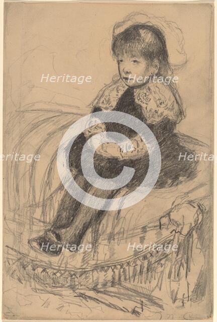 Child Seated on a Sofa, c. 1883. Creator: Mary Cassatt.