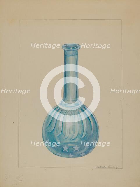 Barber Shop Bottle, c. 1936. Creator: Gertrude Lemberg.