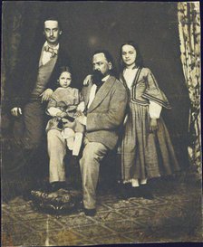 Alexander Herzen with his children after the death of his wife Natalie Artist: Anonymous  