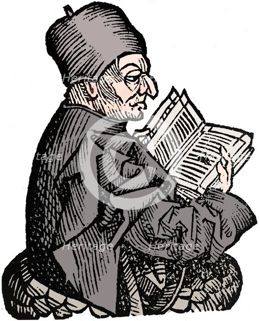 The Venerable Bede (c673-735), Anglo-Saxon theologian, scholar and historian, 1493. Artist: Unknown.
