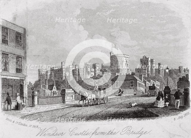 Windsor Castle, Berkshire, from the bridge, 1860. Artist: Anon