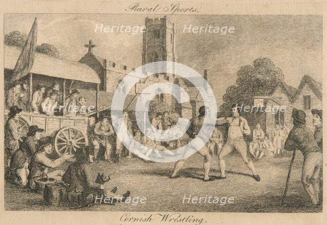 'Rural Sports - Cornish Wrestling', late 18th-early 19th century.  Creator: Unknown.