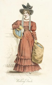 Fashion Plate (Walking Dress), 1825. Creator: Unknown.