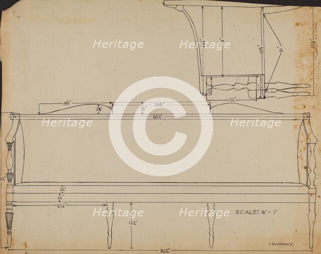 Sofa, c. 1936. Creator: Isidore Sovensky.