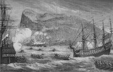 'The Taking of Gibraltar', August 1704, (c1880). Artist: Unknown.
