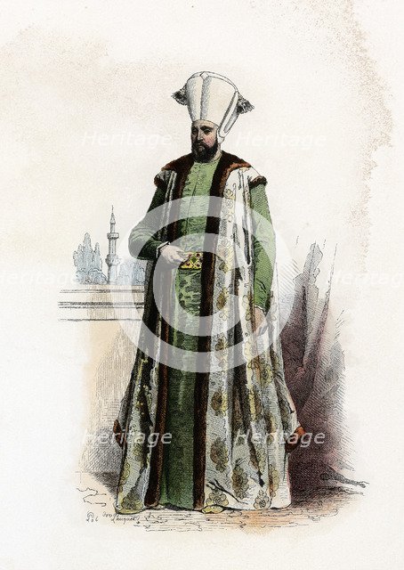 Suleiman III (1642-1691). Ottoman Sultan, engraving, 1870.