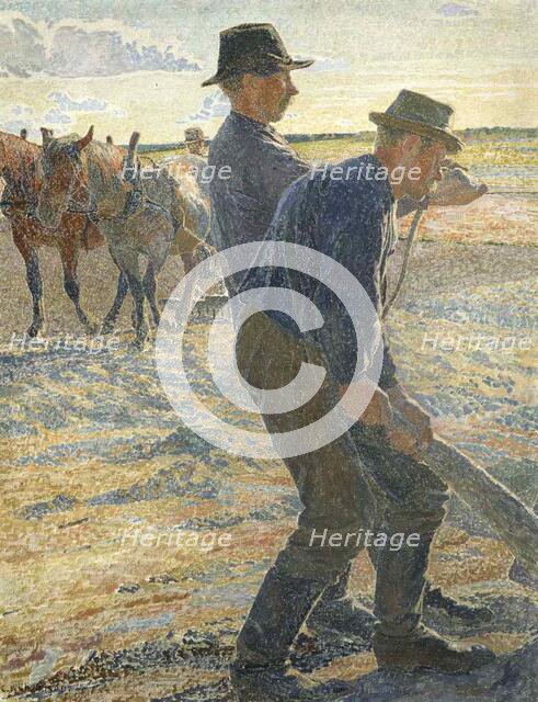 Ploughmen, 1907. Creator: Carl Wilhelmson.
