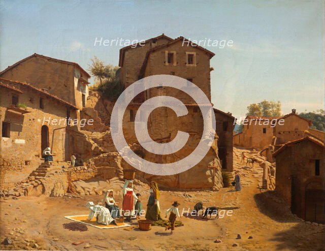 Street in Gerano in the Sabine Hills, 1856. Creator: Frederik Vermehren.
