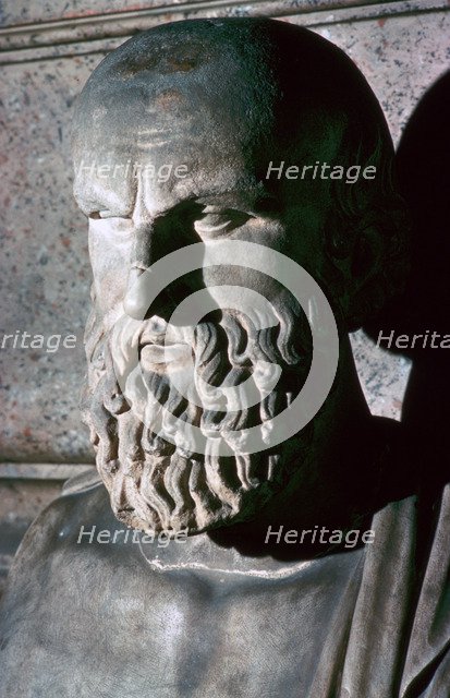 Roman portrait bust of the Greek dramatist Aeschylus, 6th century BC. Artist: Unknown