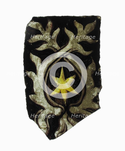 Glass Fragment, European, 15th century. Creator: Unknown.