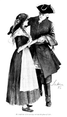 The Wild Geese: He caught her wrist and drew her into the gleam of light, 1898. Creator: Robert Sauber.