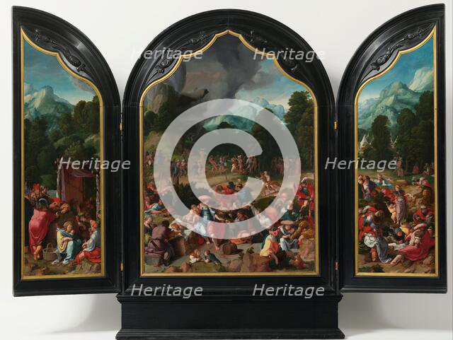 Worship of the Golden Calf, c.1530. Creator: Lucas van Leyden.