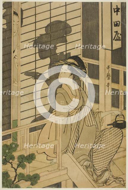 The Nakadaya teahouse, Japan, c. 1794/95. Creator: Kitagawa Utamaro.