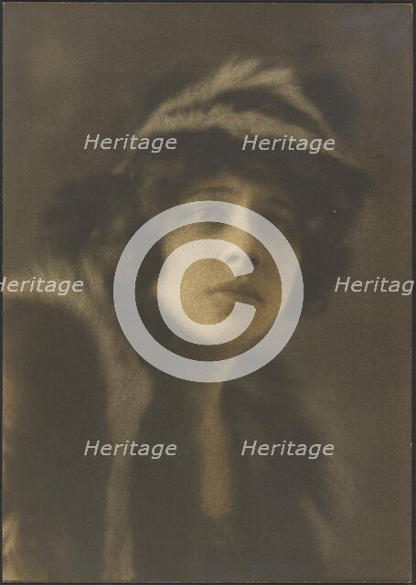 Portrait of a Woman in Fur Hat, 1907-1943. Creator: Louis Fleckenstein.