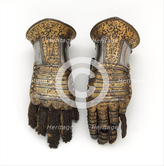 Pair of Gauntlets, Italian, Milan, ca. 1585. Creator: Unknown.