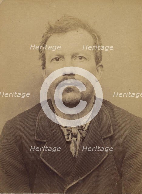 Damalix. émile, Auguste. 37 ans, né à St-Claude (Doubs). Charpentier. Anarchiste. 19/3/94. , 1894. Creator: Alphonse Bertillon.