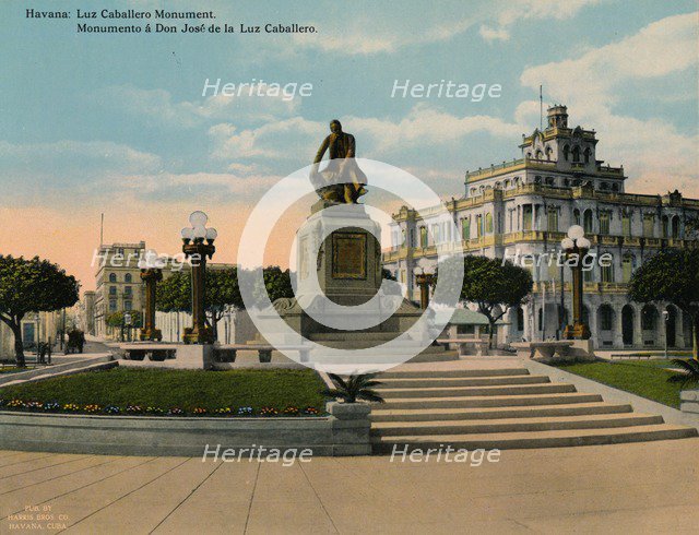 Monument to scholar and philosopher Jose de la Luz Caballero, Havana, Cuba, c1920. Artist: Unknown.