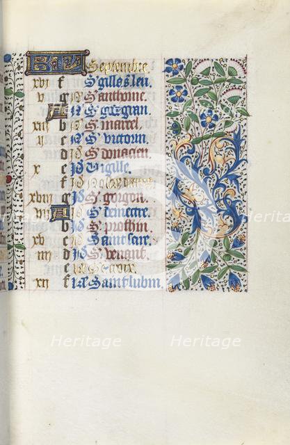 Book of Hours (Use of Rouen): fol. 9r, c. 1470. Creator: Master of the Geneva Latini (French, active Rouen, 1460-80).