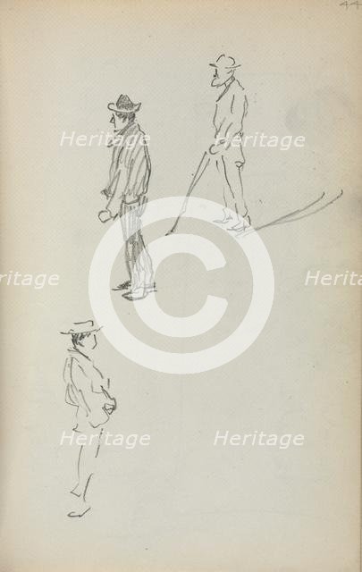 Italian Sketchbook: Three Standing Men (page 44), 1898-1899. Creator: Maurice Prendergast (American, 1858-1924).