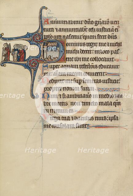 Initial D: The Jewish Peoples Freed from Captivity; Bute Psalter, text and illumination about 1285. Creator: Bute Master.