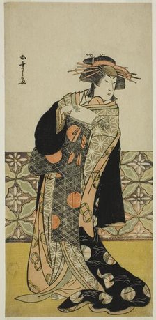 The Actor Nakamura Riko I in an Unidentified Role, Japan, c. 1780. Creator: Shunsho.