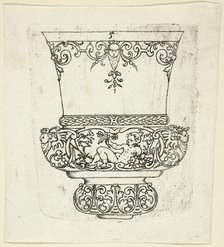 Plate 5, from twenty ornamental designs for goblets and beakers, 1604. Creator: Master AP.