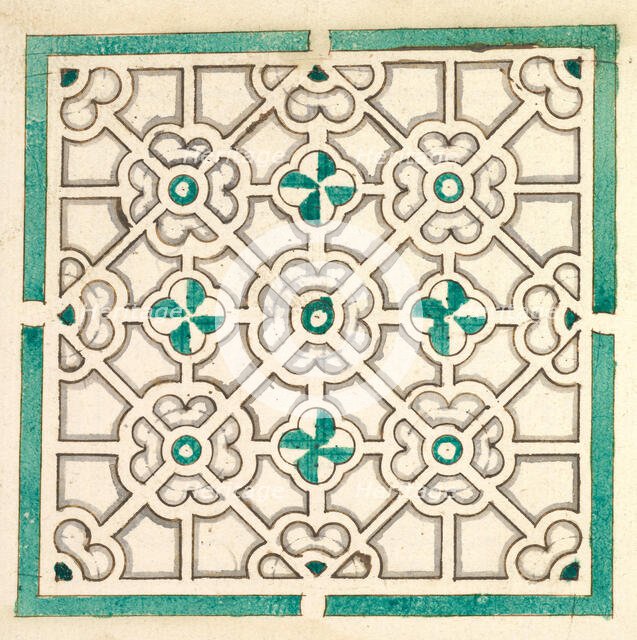 Layout for a Garden with Flower-shaped Floral Beds, 17th century. Creator: Jorg Rurfinger.