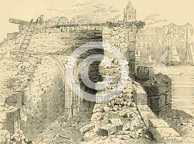 'Remains of the Chapel of St. Thomas, Old London Bridge', (c1872). Creator: Unknown.