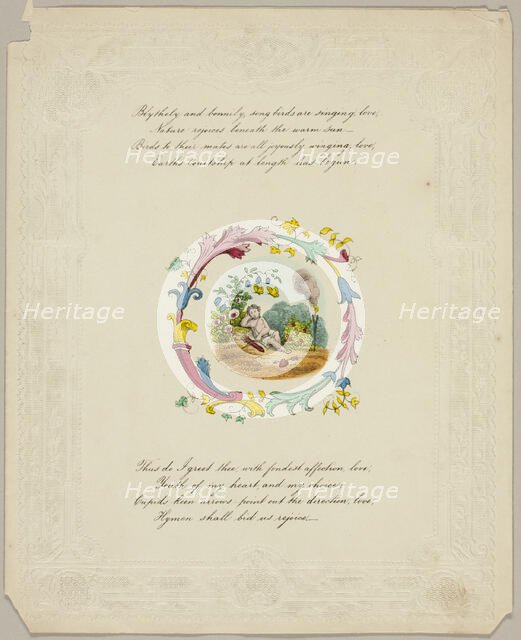 Blithely and Bonnily, Song Birds are Singing Love (valentine), 1840/60. Creator: Unknown.