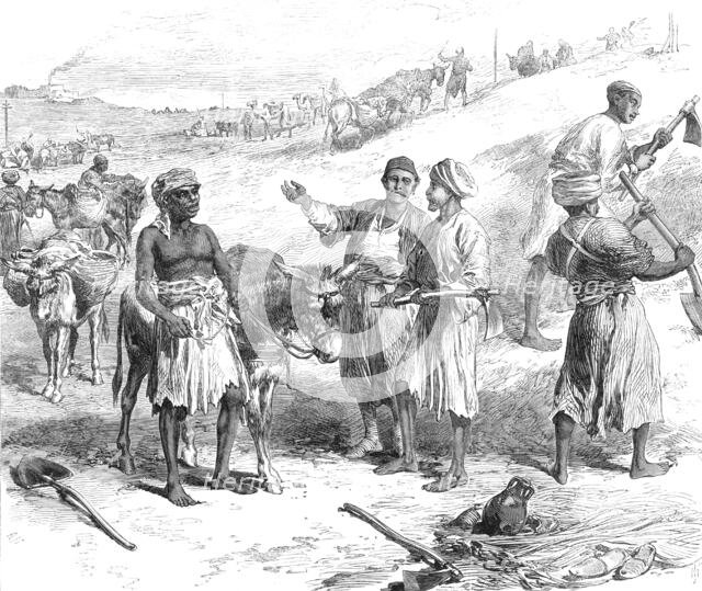 The Isthmus of Suez Maritime Canal: labourers removing earth, 1869. Creator: Unknown.