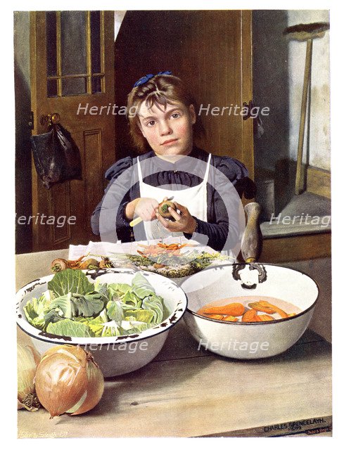 'Helping Mother', 1901.Artist: Andre & Sleigh