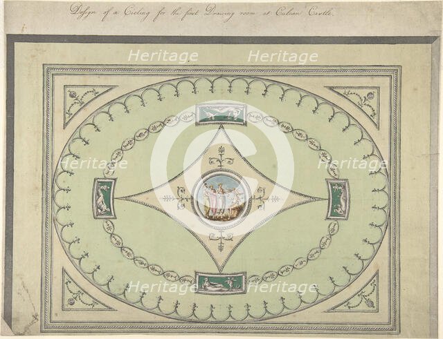 Design for a Ceiling for the First Drawing Room at Culzean Castle, Ayrshire, 1779-82. Creator: Robert Adam.