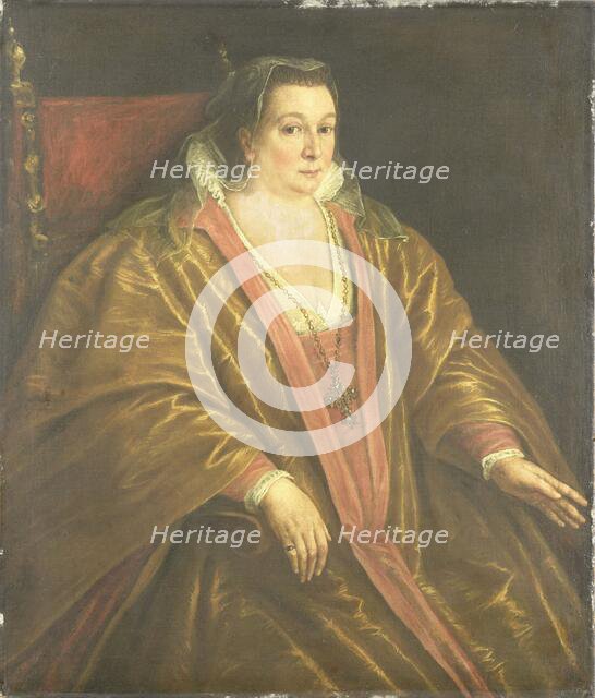 Portrait of a Woman, probably Morosina Morosini, Wife of Marino Grimani, the Doge of Venice, 1590-16 Creator: Workshop of Leandro Bassano.